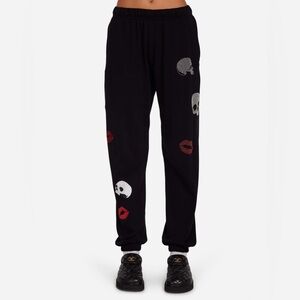 Lauren Moshi CHANTRIA Stud Skulls & Lips Pants